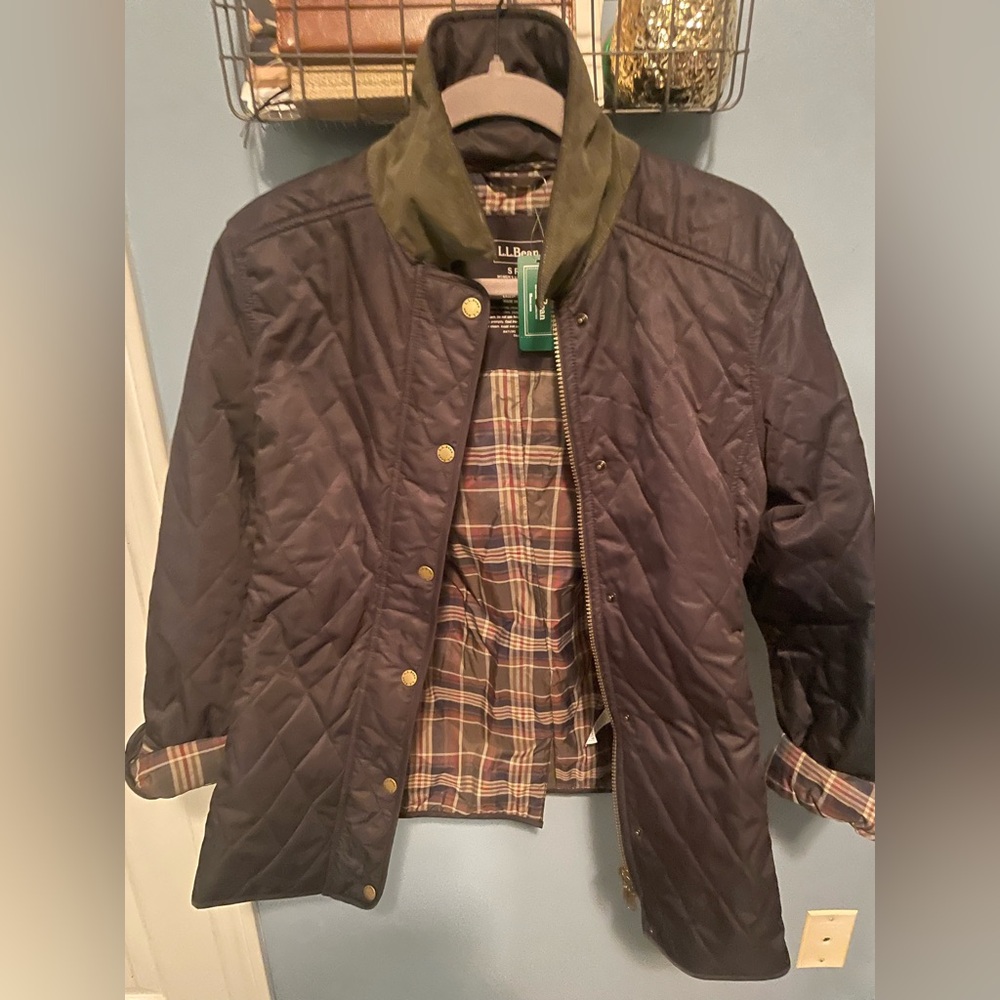 L.L. Bean Women’s Quilted Jacket - Black and Green